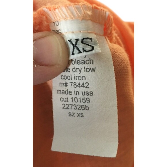 Russ Berens Dress Women's Size XS Orange Linen Pleated Button Up Sleeveless - Picture 6 of 6